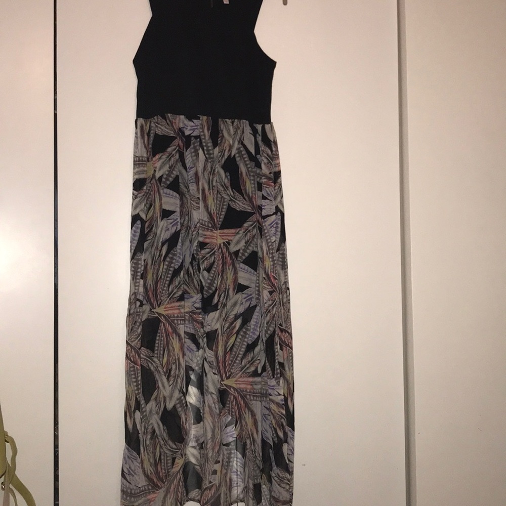 Hi-low sheer bottom floral dress